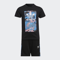 Спортивный костюм adidas Originals Kids, черный/синий/белый/бежевый