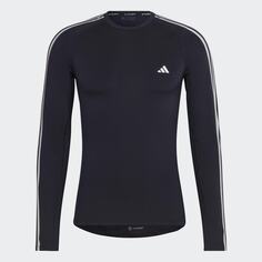 Лонгслив Adidas Techfit 3-Stripes Long Sleeve Training, темно-синий