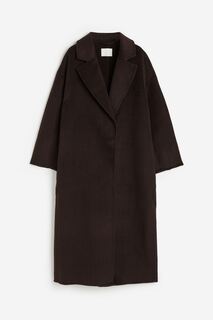 Пальто H&amp;M Wool-blend, темно-коричневый H&M