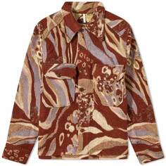Куртка-рубашка Sunflower Animal Jacquard, красно-коричневый/бежевый