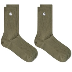 Комплект носков Carhartt Wip Madison, темно-зеленый, 2 пары