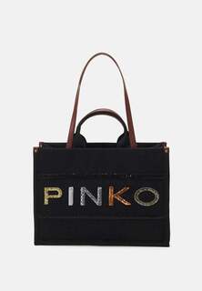 Сумка-тоут Pinko Shopper Ricamo Logo, черный