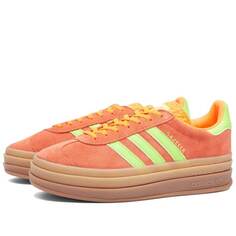 Кроссовки Adidas Gazelle Bold W, оранжевый/светло-зеленый