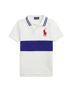 Рубашка поло из сетчатой ​​ткани с цветными блоками Big Pony для мальчиков - Little Kid Ralph Lauren