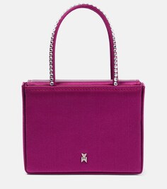 Атласная сумка-тоут Superamini Gilda с украшением Amina Muaddi, розовый