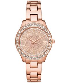 Женские часы Liliane с тремя стрелками, цвет розового золота, браслет из нержавеющей стали, 36 мм Michael Kors, золотой