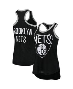 Черная женская майка Brooklyn Nets Showdown Burnout G-III Sports by Carl Banks, черный