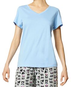 Женская футболка Sleepwell Solid S/S с V-образным вырезом и технологией регулирования температуры Hue, синий