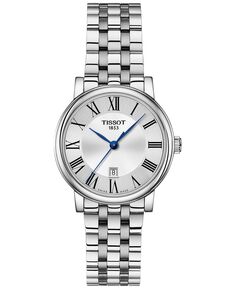 Женские швейцарские часы Carson Premium с браслетом из нержавеющей стали, 30 мм Tissot, серебро