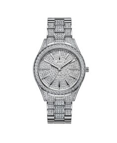Женские часы Cristal Diamond (1/8 карата t.w.) из нержавеющей стали Часы 38 мм Jbw, серебро