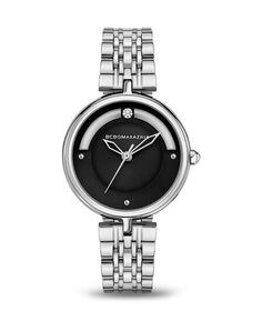 Женские часы с 3 стрелками, серебристые часы-браслет из нержавеющей стали, 32 мм BCBGMAXAZRIA, серебро