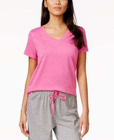 Женская футболка Sleepwell Solid S/S с V-образным вырезом и технологией регулирования температуры Hue, розовый