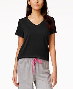 Женская футболка Sleepwell Solid S/S с V-образным вырезом и технологией регулирования температуры Hue, черный