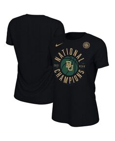 Женская черная мужская футболка с изображением национальных чемпионов по баскетболу Baylor Bears 2021 NCAA Nike, черный