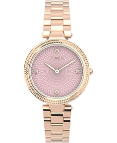 Женские часы-браслет из латуни цвета розового золота с низким содержанием свинца, 32 мм Timex, золотой