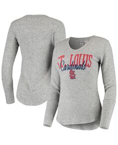 Женская серая футболка St. Louis Cardinals Tri-Blend с длинным рукавом Concepts Sport, серый