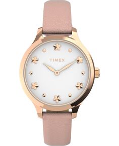 Женские часы Peyton с розовым кожаным ремешком, 36 мм Timex, розовый