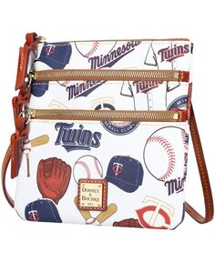 Женская сумка через плечо Minnesota Twins Game Day с тройной молнией Dooney &amp; Bourke, белый