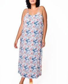 Сверхмягкое платье для отдыха Danielle из переработанного материала больших размеров с цветочным принтом iCollection