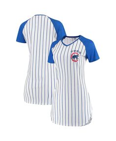 Женская белая ночная рубашка Chicago Cubs Vigor в тонкую полоску Concepts Sport, белый