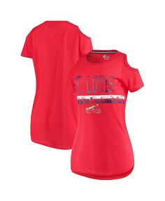 Красная женская футболка St. Louis Cardinals Clear The Bases с открытыми плечами и круглым вырезом G-III 4Her by Carl Banks, красный