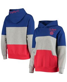 Женский пуловер с капюшоном серого и королевского цветов LA Clippers Assist Colorblock G-III 4Her by Carl Banks