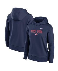 Женский темно-синий пуловер с капюшоном Boston Red Sox Club Angle Performance Nike, темно-синий