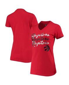 Красная женская футболка Toronto Raptors Power Forward из фольги с v-образным вырезом G-III 4Her by Carl Banks, красный