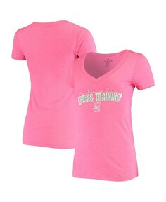 Женская розовая футболка трехслойного цвета с v-образным вырезом и v-образным вырезом San Francisco Giants Spring Training Circle Ribbon Soft As A Grape, розовый