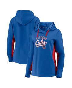Женский пуловер с капюшоном с логотипом Royal и Red Chicago Cubs Game Ready Fanatics