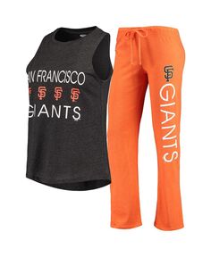 Женская оранжево-черная майка San Francisco Giants Meter Muscle и брюки для сна Concepts Sport