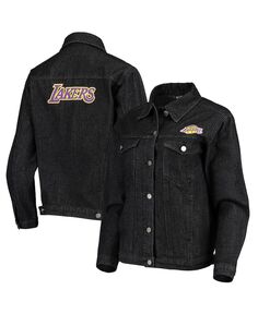 Женская черная джинсовая куртка на пуговицах с нашивками Los Angeles Lakers The Wild Collective, черный
