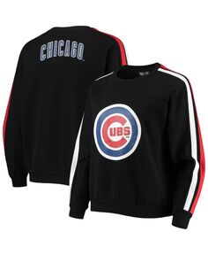 Черный женский пуловер с перфорированным логотипом Chicago Cubs The Wild Collective, черный