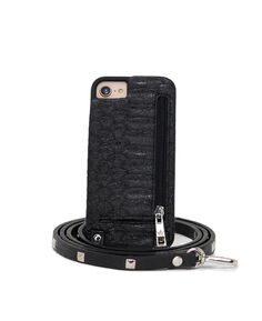 Чехол для iPhone через плечо 6, 6S, 7, 8 или SE с бумажником на ремешке Hera Cases, черный