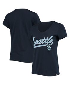 Женская темно-синяя футболка с надписью Sweep Ultra Rival Seattle Kraken 2047 &apos;47 Brand, темно-синий