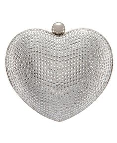 Клатч-минодьер с кристаллами Amorie и украшением в форме сердца Nina, серебро