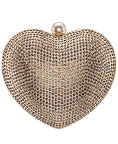 Клатч-минодьер с кристаллами Amorie и украшением в форме сердца Nina, золотой