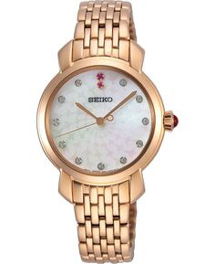 Женские часы Essentials с браслетом из нержавеющей стали цвета розового золота 29,2 мм Seiko, золотой