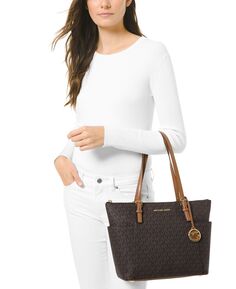 Сумка-тоут на молнии с логотипом Jet Set East West Michael Kors