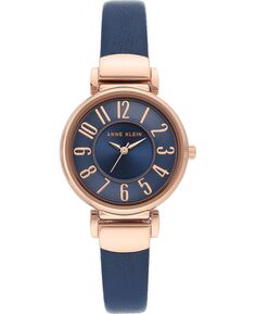 Женские часы с кожаным ремешком темно-синего цвета, 30 мм Anne Klein, синий