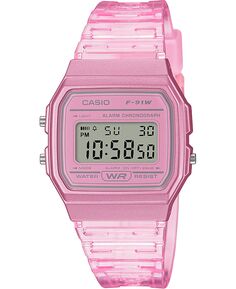 Цифровые часы унисекс с розовым желейным ремешком, 35,2 мм Casio, розовый