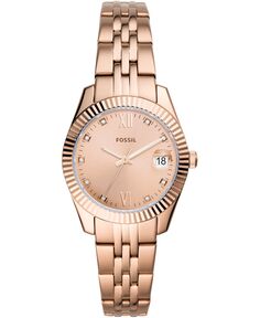 Женские часы-браслет из нержавеющей стали цвета розового золота 32 мм Fossil, золотой