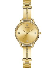 Женские золотистые часы с полубраслетом из нержавеющей стали, 30 мм GUESS, золотой