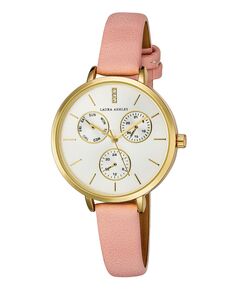 Женские часы с хронографом, розовый полиуретановый ремешок, 36 мм Laura Ashley, розовый