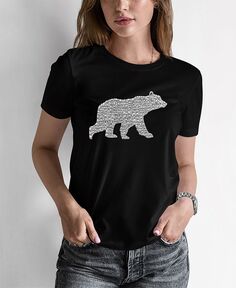 Женская футболка с надписью Word Art Mama Bear LA Pop Art, черный
