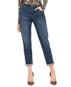Женские прямые джинсы со средней посадкой и манжетами I.N.C. International Concepts
