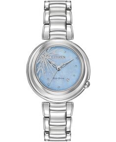 Женские часы Citizen Eco-Drive Elsa с браслетом из нержавеющей стали с бриллиантами, 31 мм
