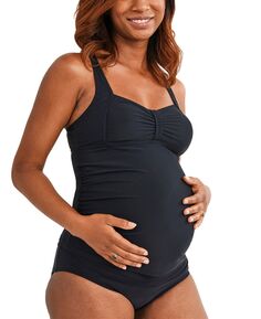 Купальный топ для беременных Beach Bump с закручивающейся передней частью UPF 50+ Motherhood Maternity, черный