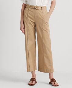 Широкие брюки с поясом из микрошлифованного твила Lauren Ralph Lauren