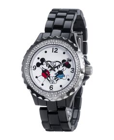 Женские часы Disney Mickey and Minnie из эмалированного сплава, 41 мм ewatchfactory, черный